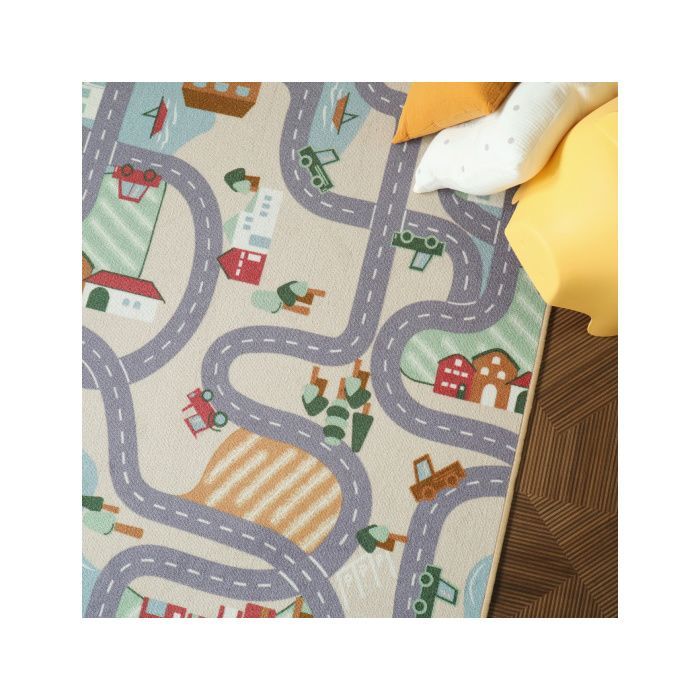 Tapis de jeu enfant - Circuit de voiture - Campagne - 160 x 230 cm