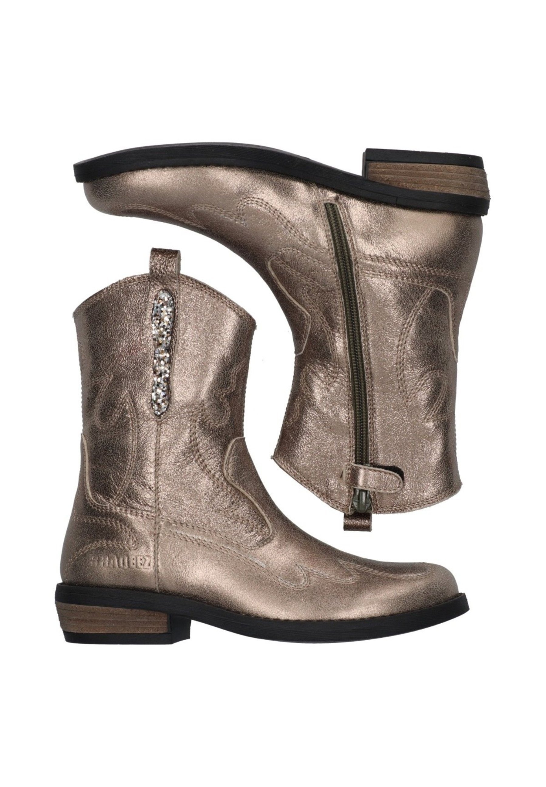 Braqeez Cowboy/biker ankle boot - bruin