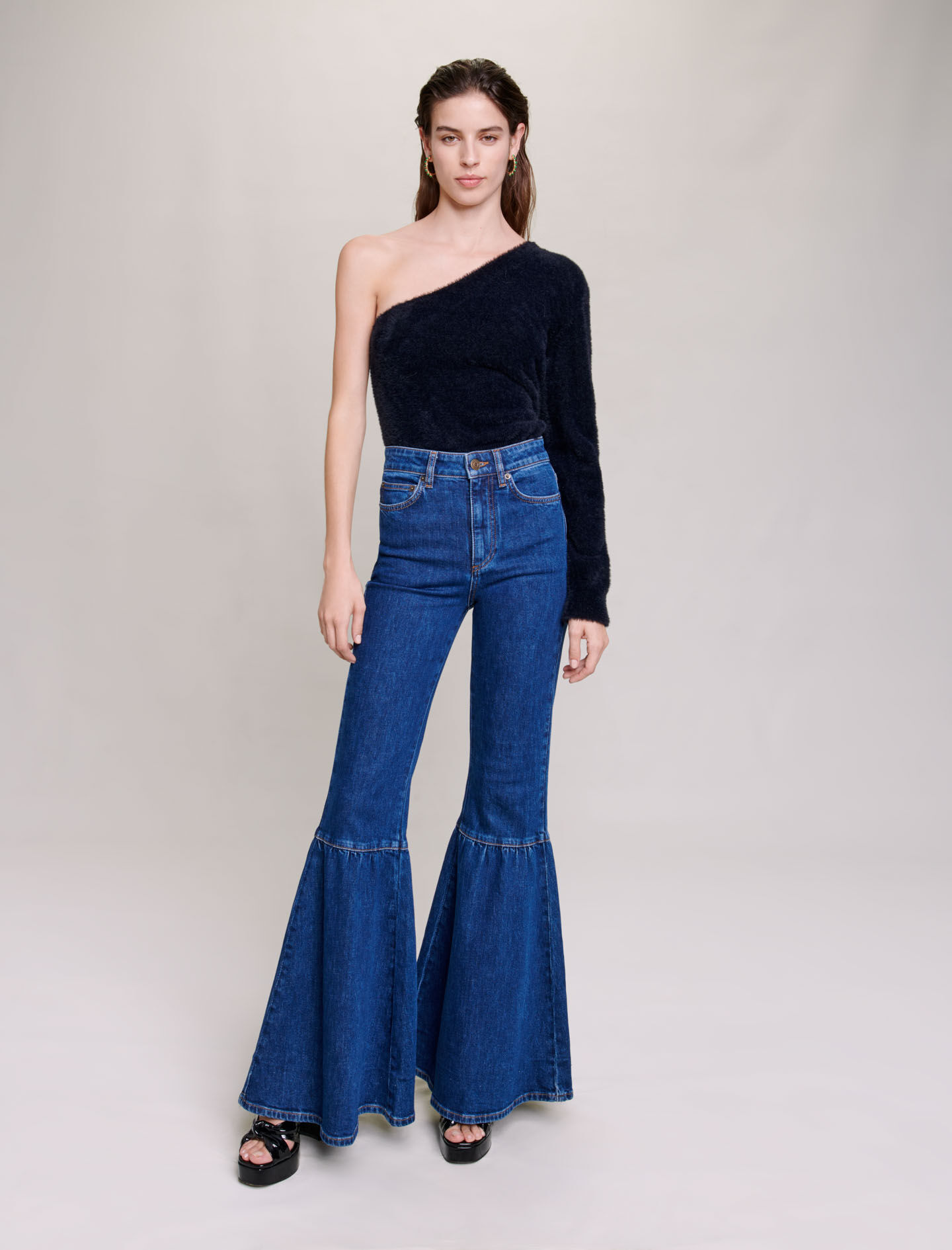 Pulover asimetric - Negru