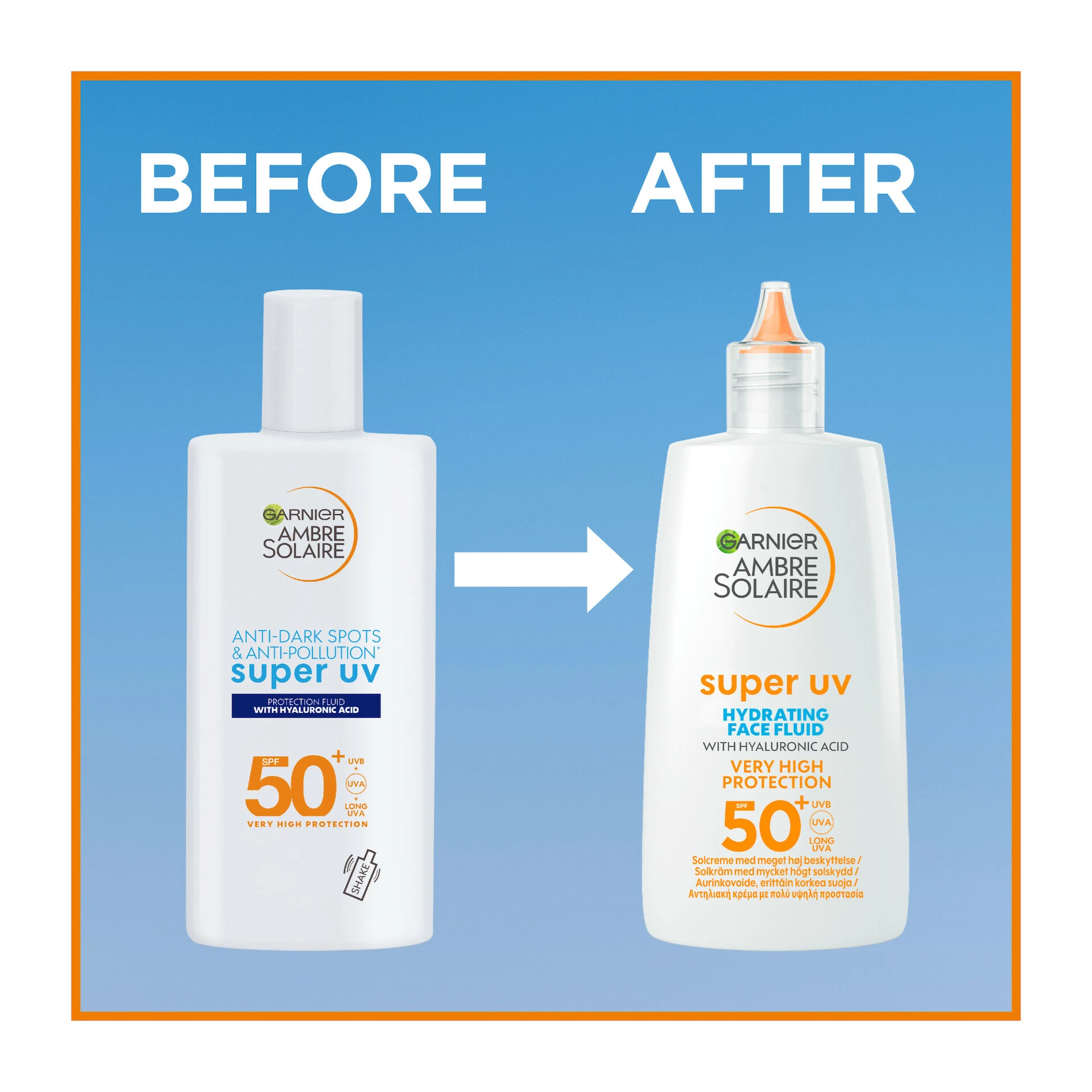 Ambre Solaire Fluid Anti-Pete și Antipoluare Super UV Protection SPF 50+ 40 ml - Garnier
