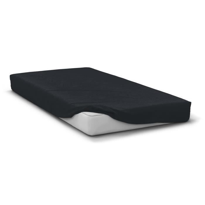 Sábana bajera ajustable - HOME LINGE PASSION - HP72105 - Microfibra de 82 g - 180 x 200 cm - Bolsillo profundo de 30 cm - Negra