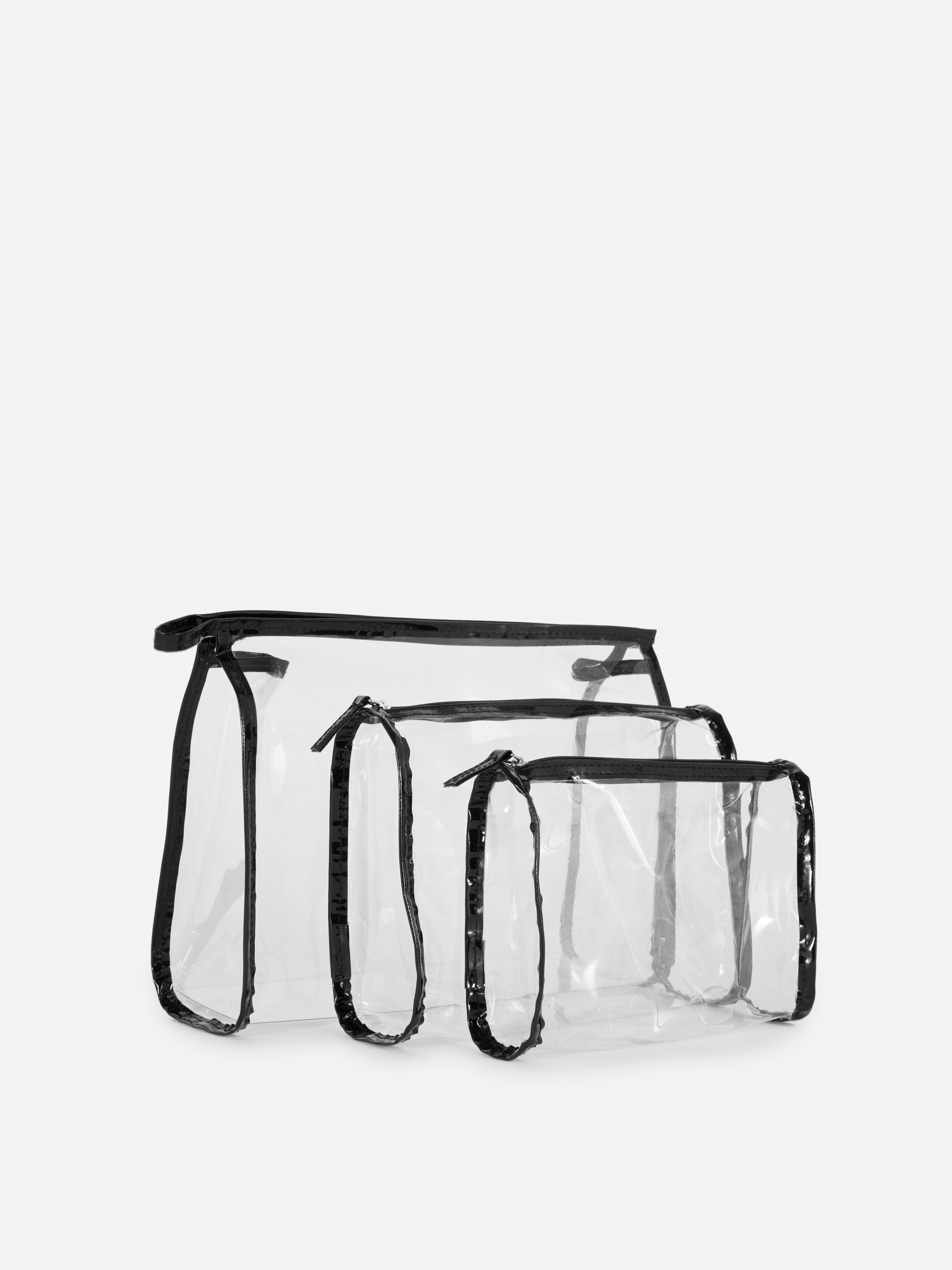 Truse de machiaj transparente, set de 3. Super practice, aceste truse de machiaj sunt disponibile în mai multe dimensiuni.
