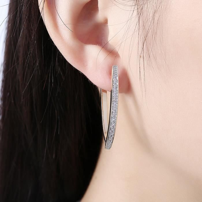 Brincos - Cor Ouro Champagne - Zircônia Cúbica - 3 mm - 37 mm - Brincos de Argola