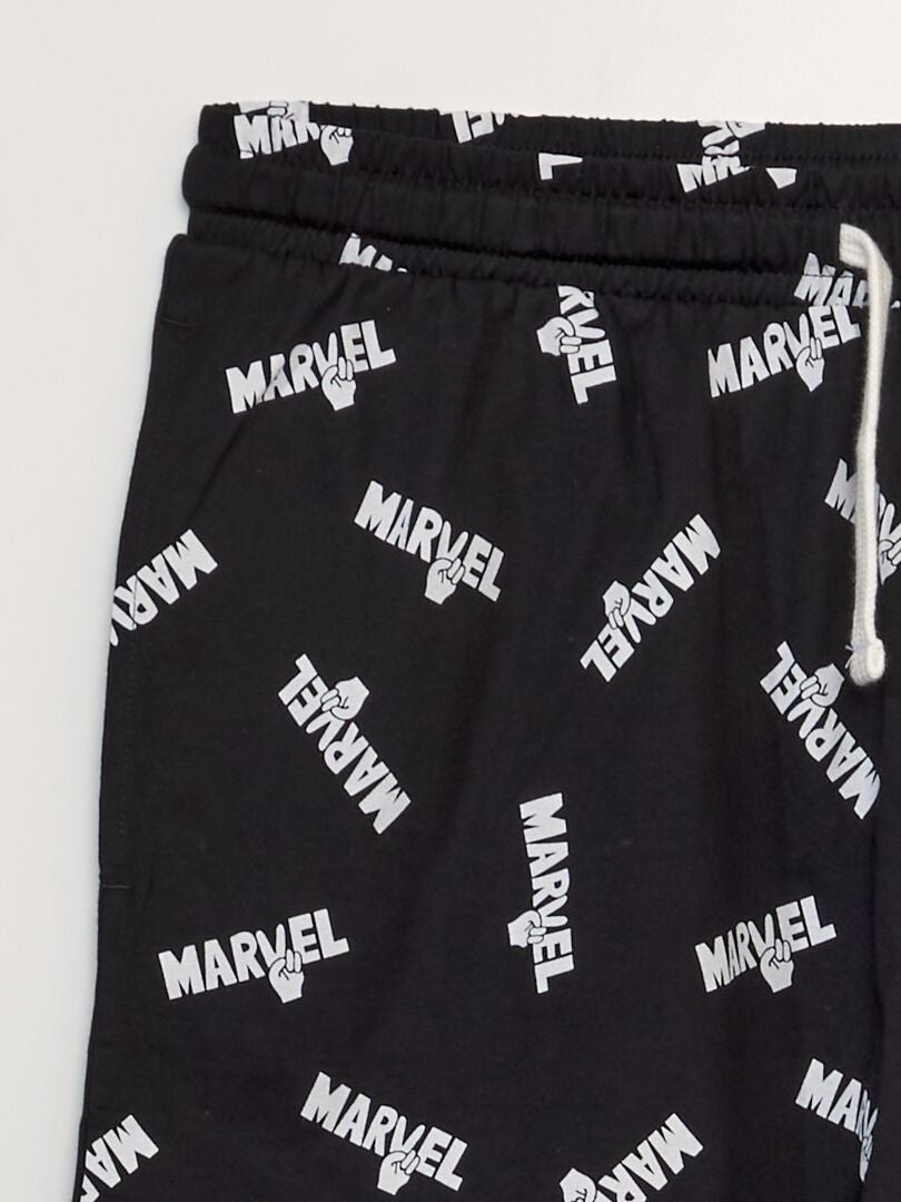 Pyjamaset bestaande uit T-shirt en short - 2-delig - ZWART