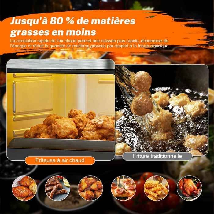 Friteuse sans huile Airfryer 10L écran tactile 10 programmes cuisson saine rapide 80-200°C