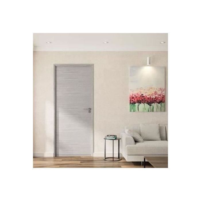 Bloco de porta ajustável OPTIMUM, acabamento em carvalho cinza claro, BILBAO - 204 x 83 cm, lado esquerdo
