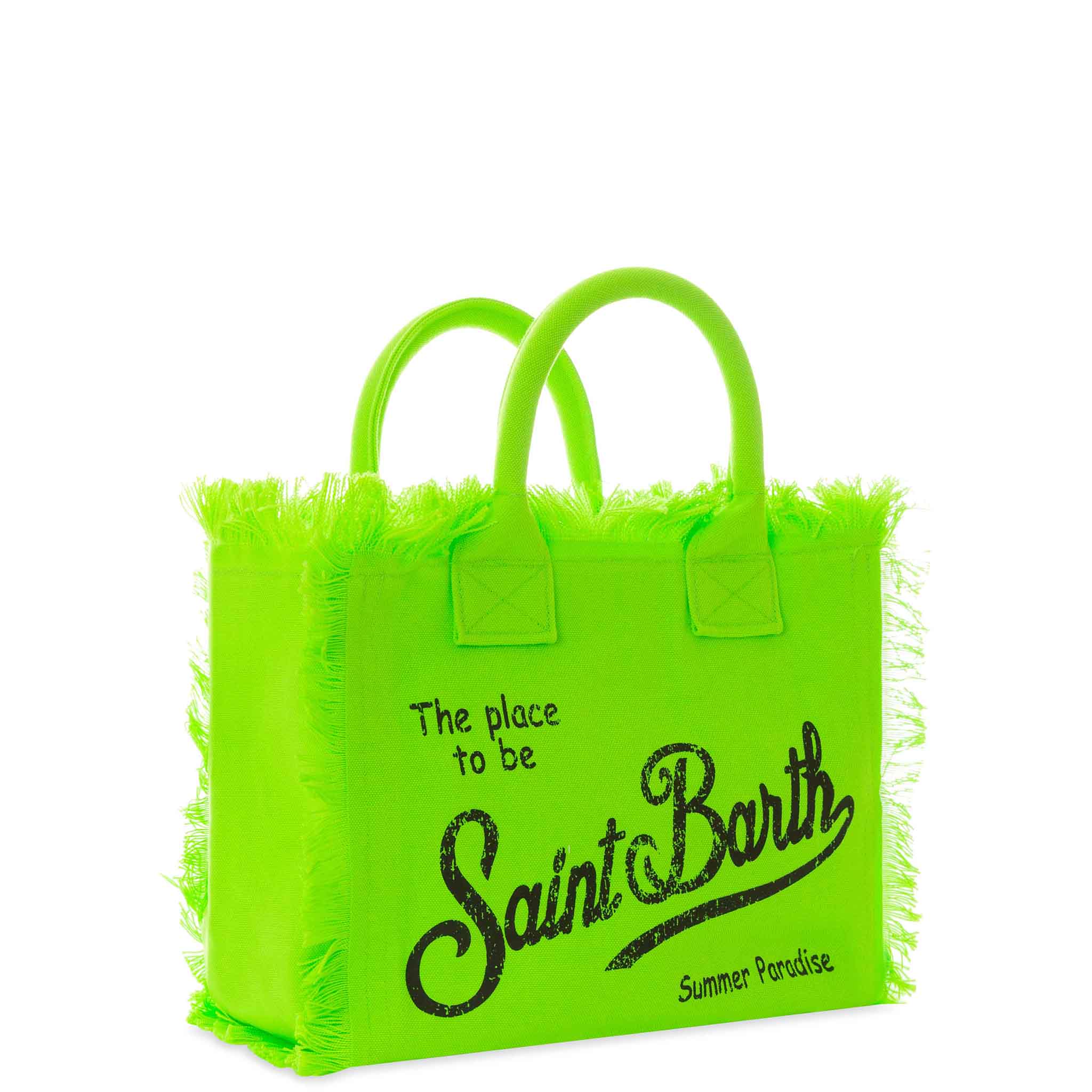 Bolsa Colette em lona de algodão verde fluorescente