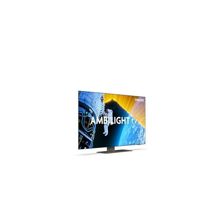 Televisor OLED Philips 65OLED849 de 164 cm, 4K UHD, Ambilight, con Google TV (2024) y acabado metálico satinado.