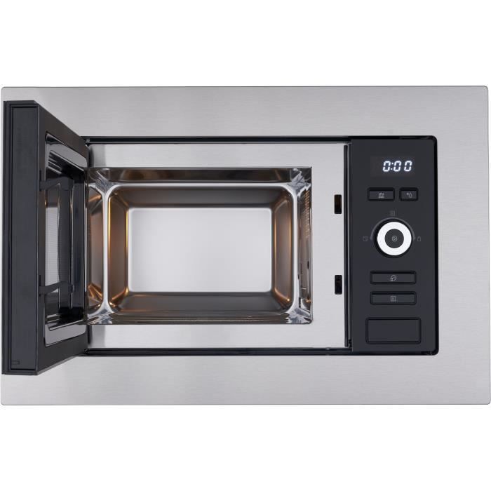 Horno microondas empotrable CONTINENTAL EDISON MO20IXEG con grill, 59,5 x 38,8 x 34,35 cm, 20 L, acero inoxidable