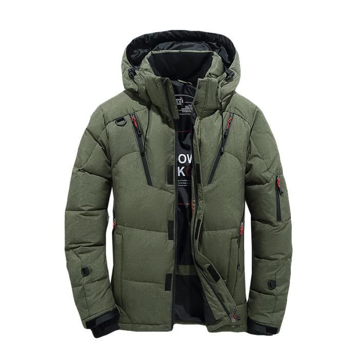 Chaqueta acolchada de invierno para hombre, cuello alto, abrigo informal de moda con capucha desmontable.