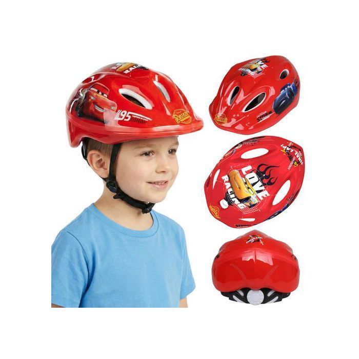 DISNEY Cars Safe Bike Helmet for Boys, Lightweight, Adjustable 52-56 cm