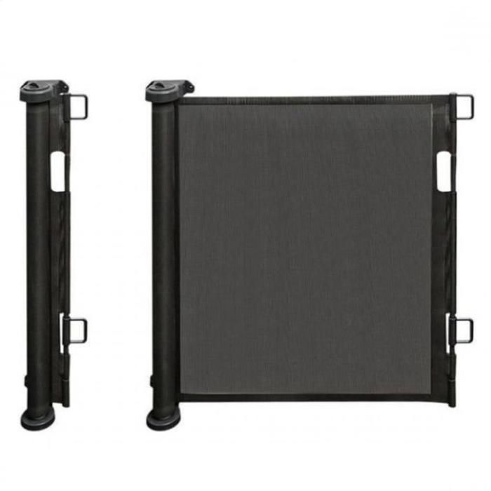 Barrera de seguridad MIPAN (0-150 cm) - Barrera retráctil para escaleras para bebés, niños y perros - Negra
