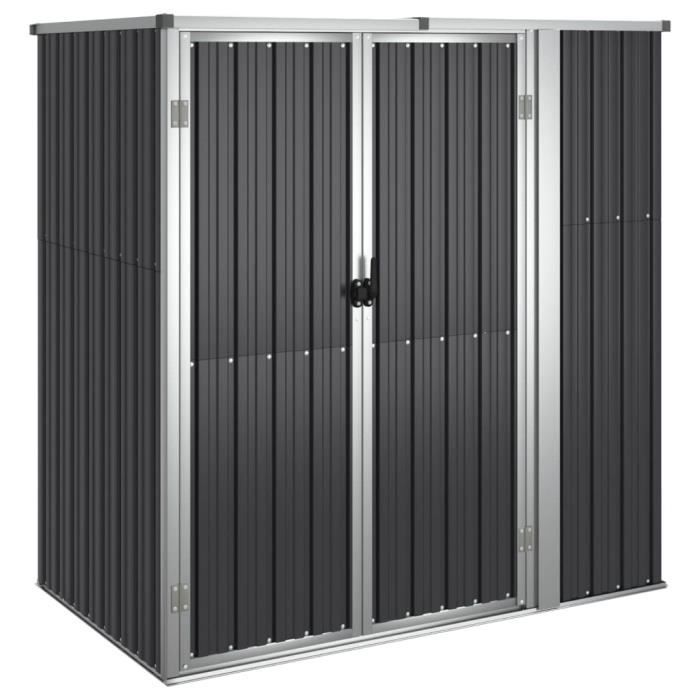 Caseta de herramientas de jardín - ESTANK - 161x89x161cm - Acero galvanizado - Antracita - 85670