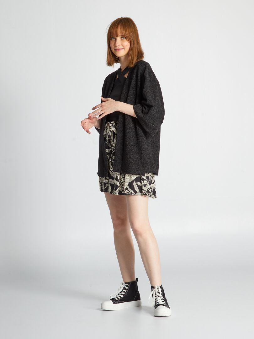 Kimono-achtig jasje - ZWART