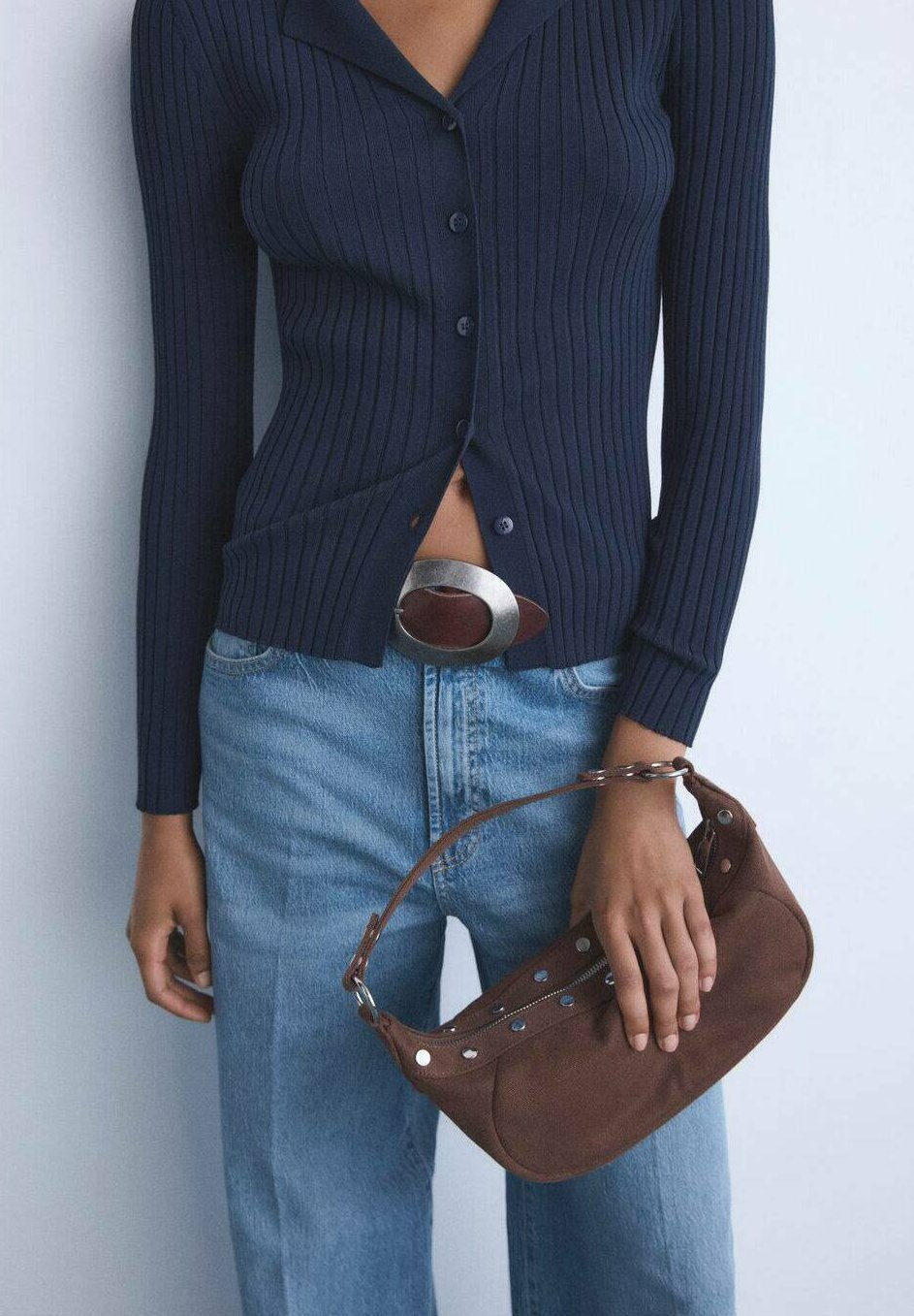 Mango RISE WIDE - Jeansy dzwony - niebieskie