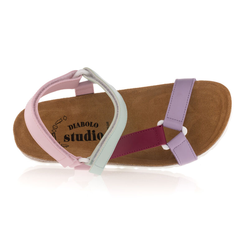Sandalias moradas para mujer / Zapatos de punta abierta