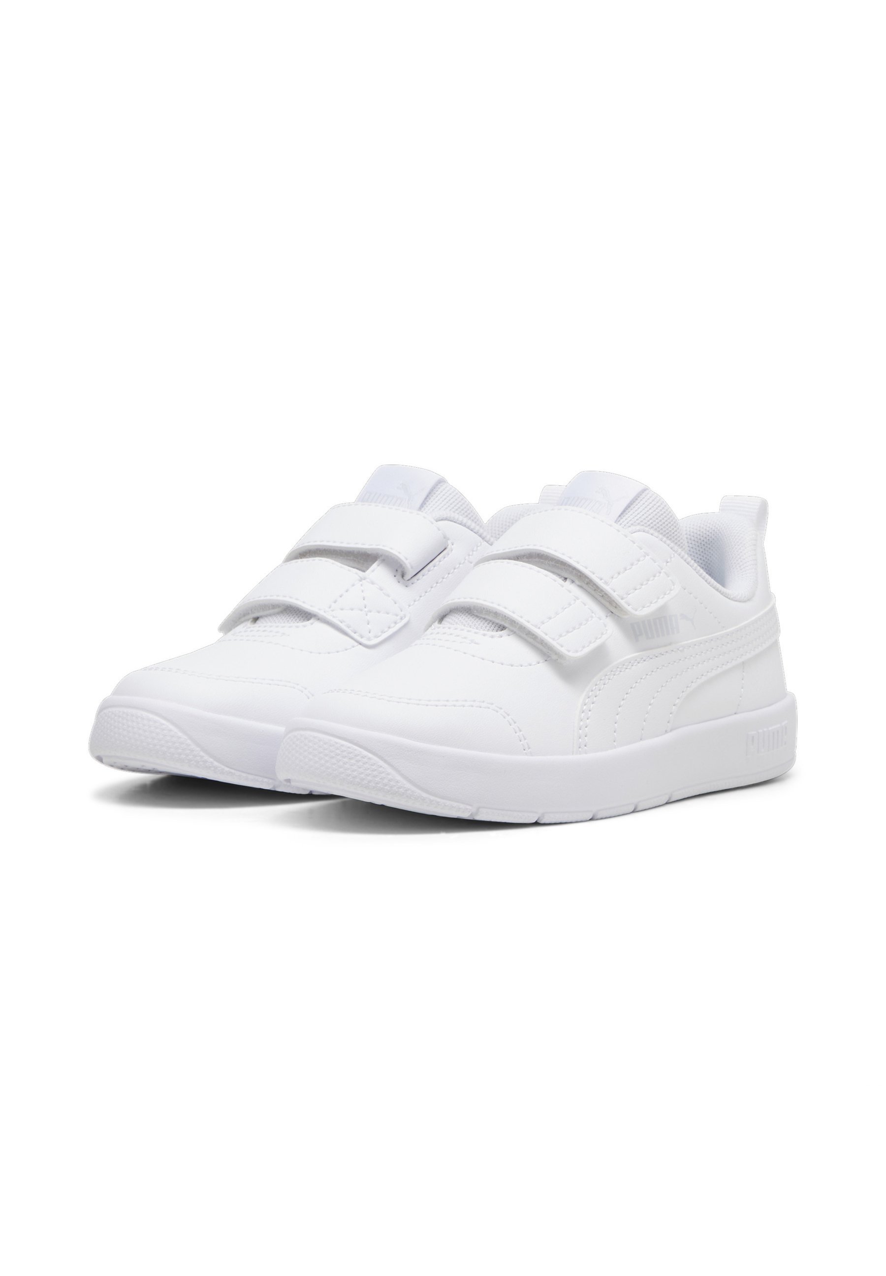 Puma COURTFLEX V3 UNISEX - Road running shoes - white  white silver mist