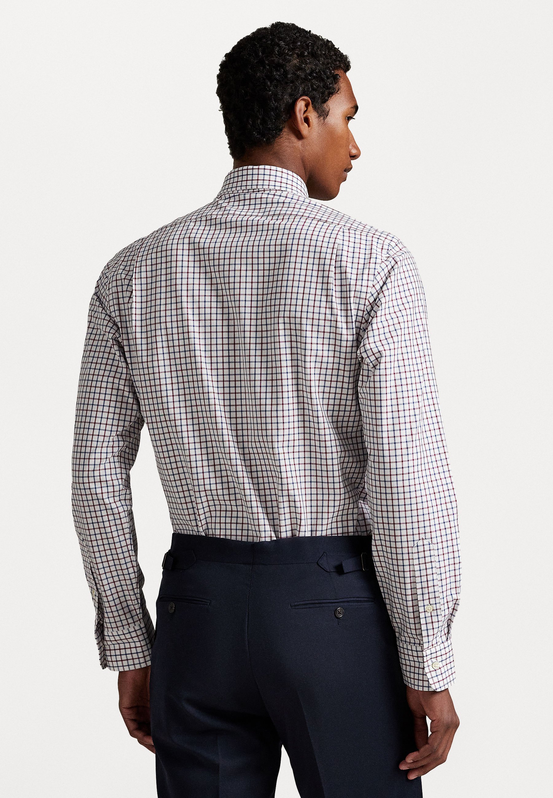 Camicia Polo Ralph Lauren CUSTOM FIT a quadri in popeline elasticizzato - Camicia - bianco/vino