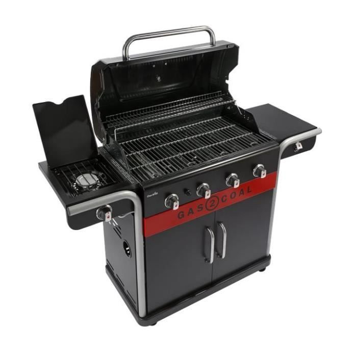 CHAR BROIL Barbecue Hybride Charbon et Gaz GAS2COAL 440 Barbecue Extérieur Brûleurs 15.2 KW