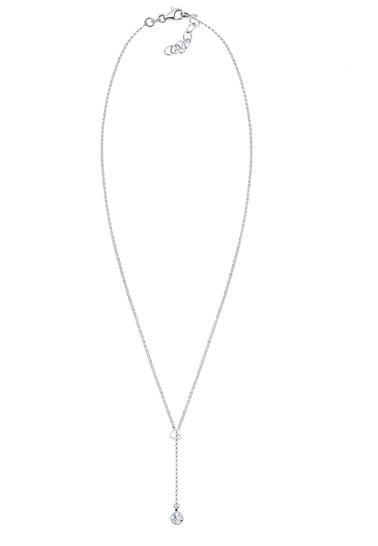 Elli Femme Coeur Filigrane de Cristal - (925/1000) Argent