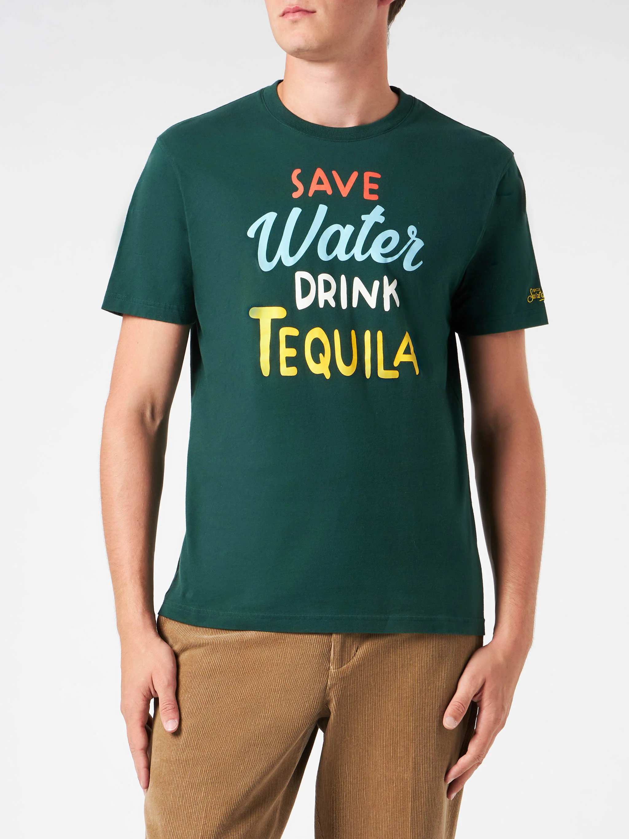 T-shirt voor heren van zwaar katoen met tequila-print