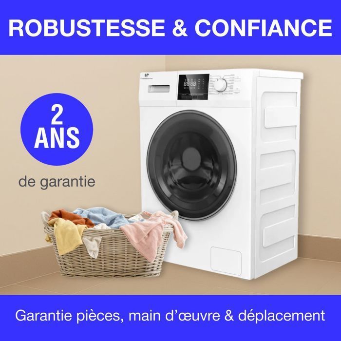 Voorlader wasmachine - CONTINENTAL EDISON - CELL12140IWP - 12 kg - Inductie - 60 cm - 1400 tpm - Wit