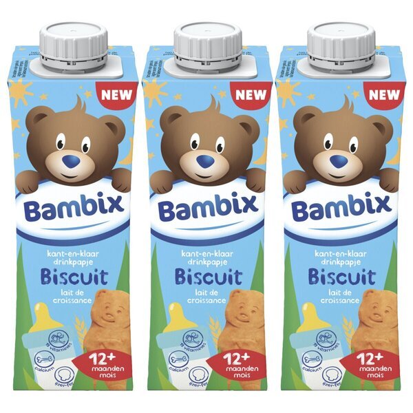 Bambix 12+M piškotna kaša, pripravljena za uporabo<br>3 x 250 ml