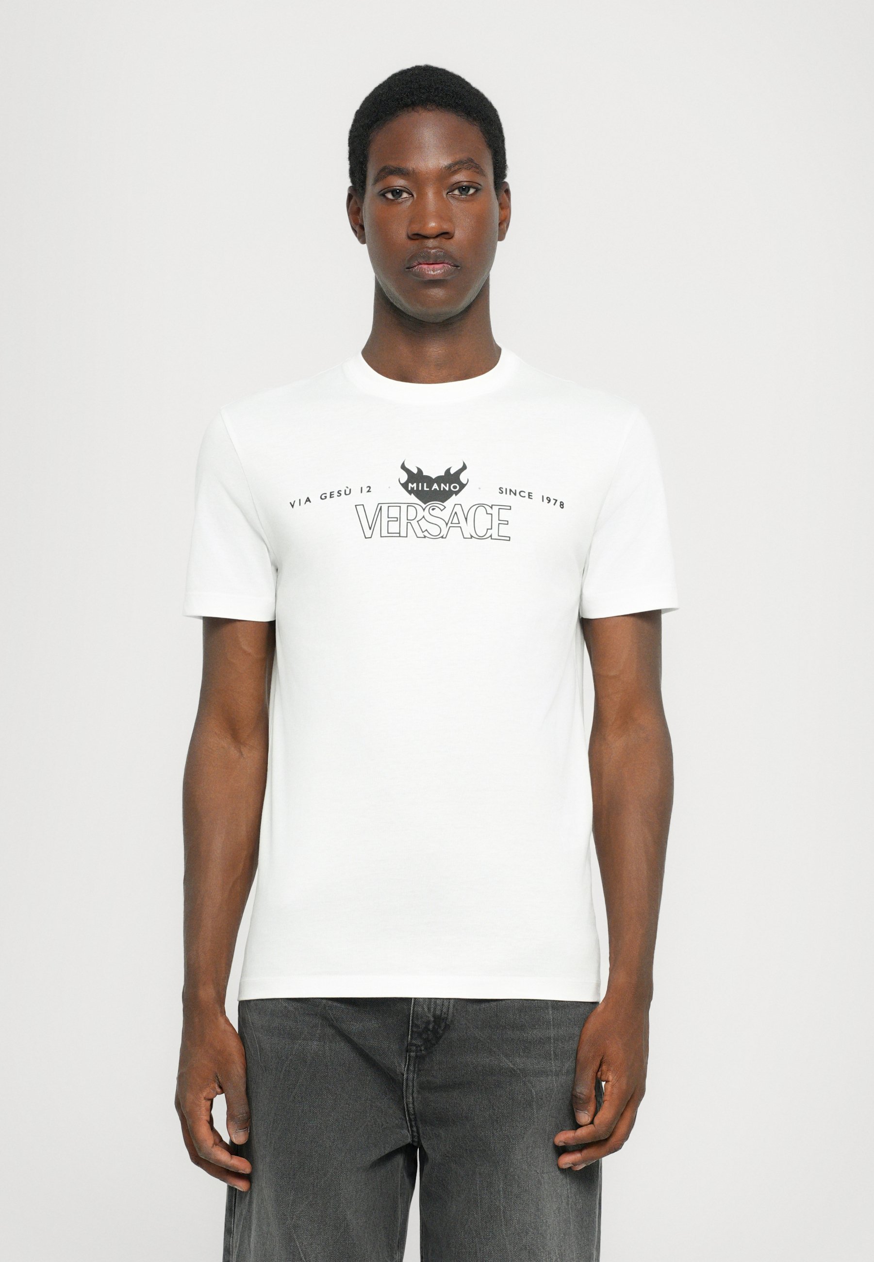 Versace COMPACT LOGO - T-shirt met print - wit