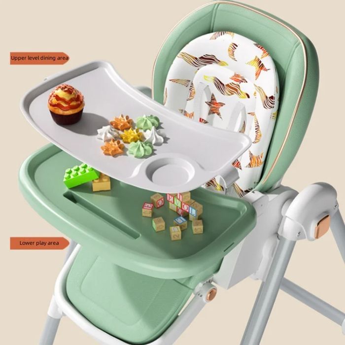 Silla mecedora multifuncional 2 en 1 para bebé, asiento de mesa portátil, trona, silla de comedor plegable con ruedas.
