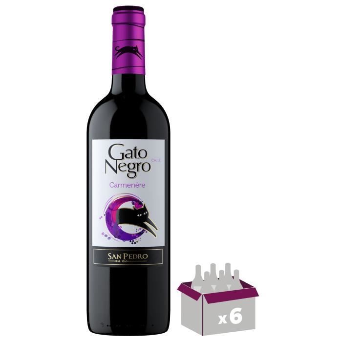 Gato Negro 2024 Carmenère - Vino tinto chileno - 6 x 75 cl