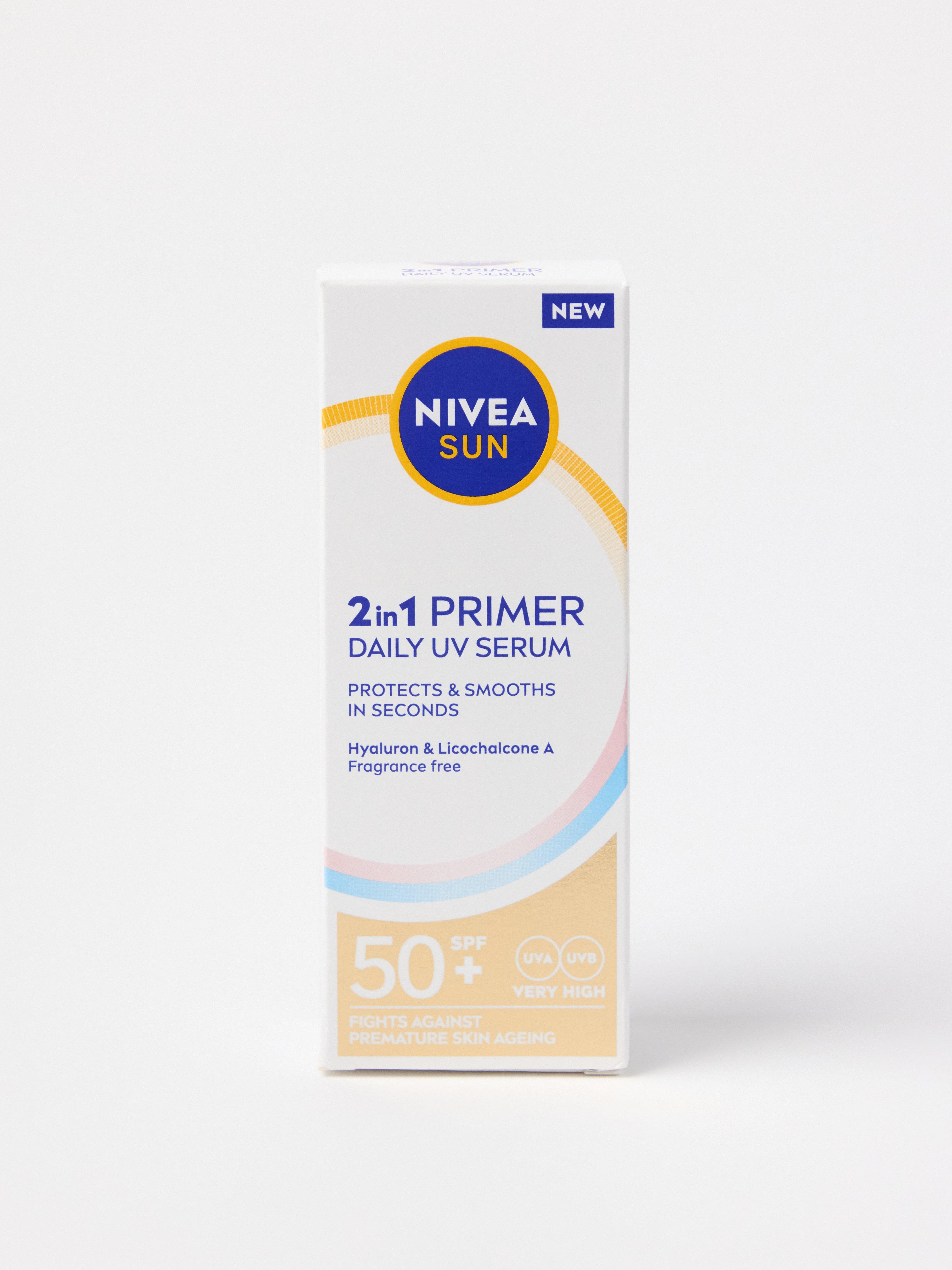 NIVEA UV Face 2-i-1 Daglig UV-serum SPF 50 Uten farge