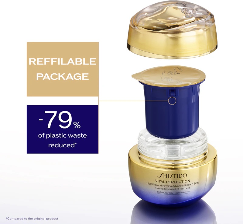 Shiseido Vital Perfection Uplifting and Firming Advanced Cream Soft, lahka učvrstitvena krema za dnevno in nočno uporabo.