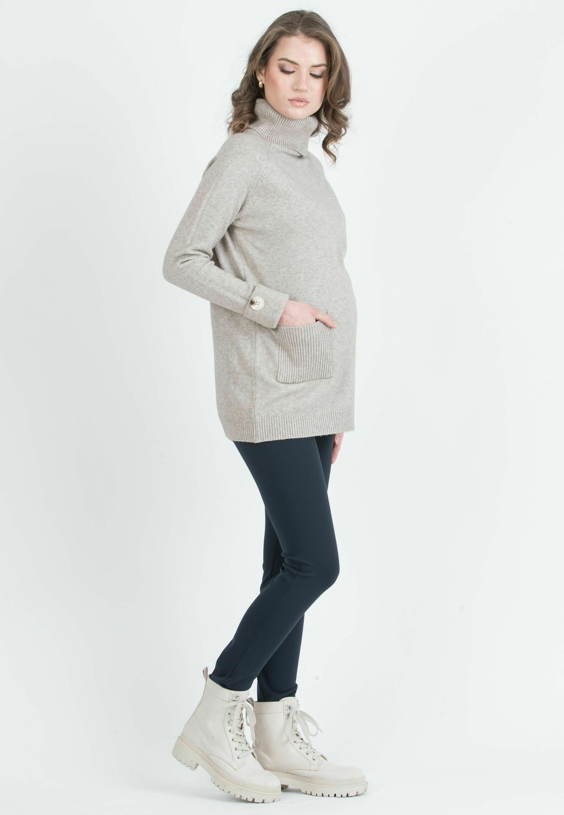 Attesa zwangerschapsbroek, slim fit, van warme, superrekbare Ponte di Roma - blauw