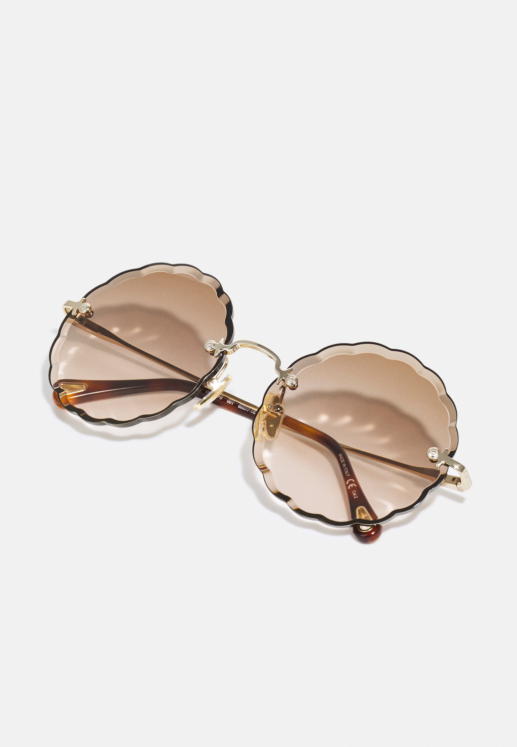 Lunettes de soleil CHLOÉ ROSIE sans monture, monture ronde en métal - Lunettes de soleil - couleur or/marron