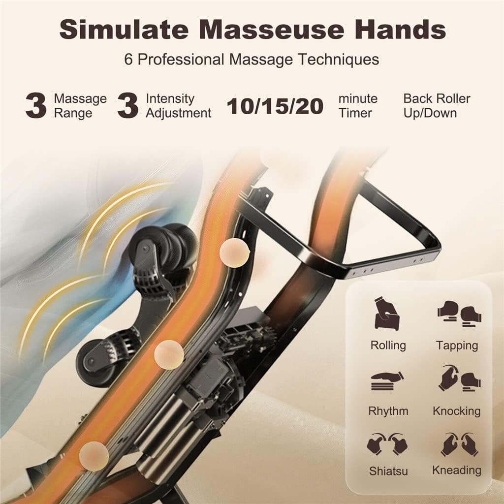 Poltrona de massagem Walnut Full Body SL Track Zero com apoio para os pés reversível e aquecimento.