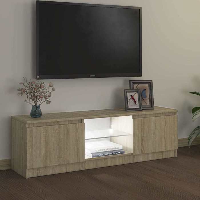 vidaXL TV-Ständer mit LED-Beleuchtung, Fernsehschrank, TV-Möbel für das Wohnzimmer, niedriger Schrank für die Wohnzimmereinrichtung 804286