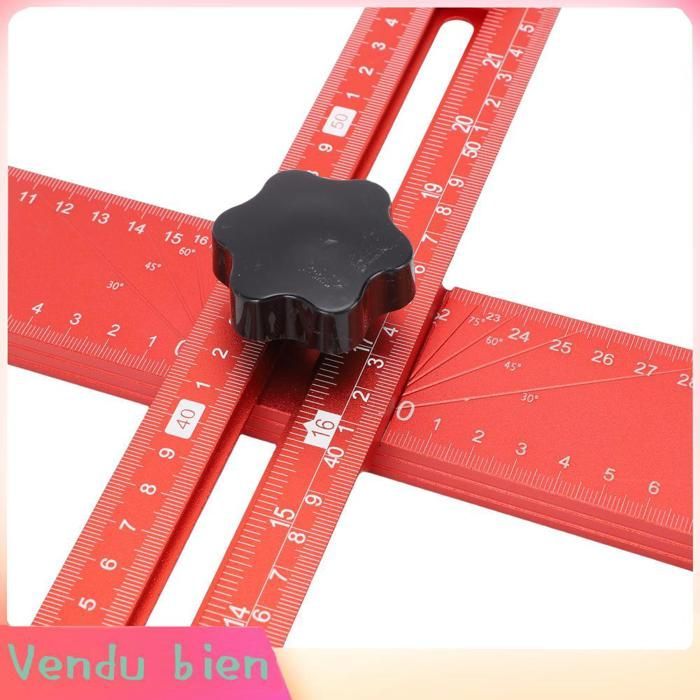 Aluminum alloy T-square positioning rule with sliding blocks and T-bolts for table saws and routers