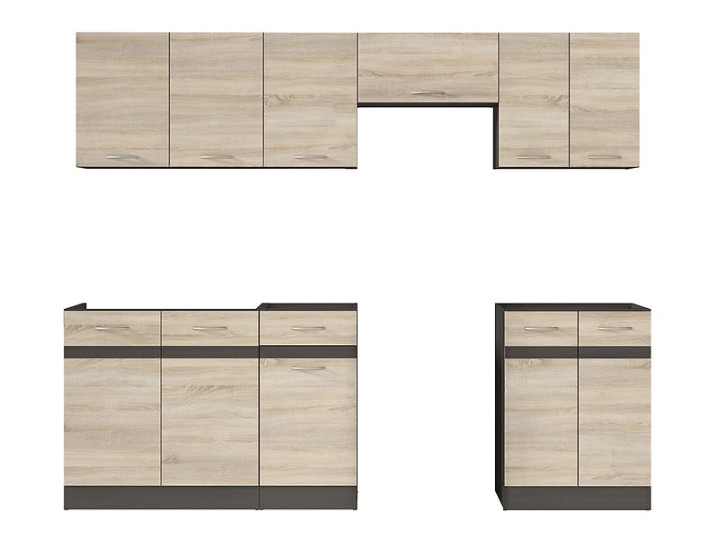 Komplet kuchenny Junona Line 240 cm dąb sonoma bez blatu