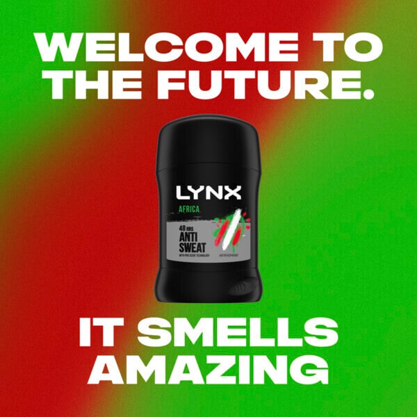 Desodorante antitranspirante en barra Lynx de 48 horas para África, 50 ml