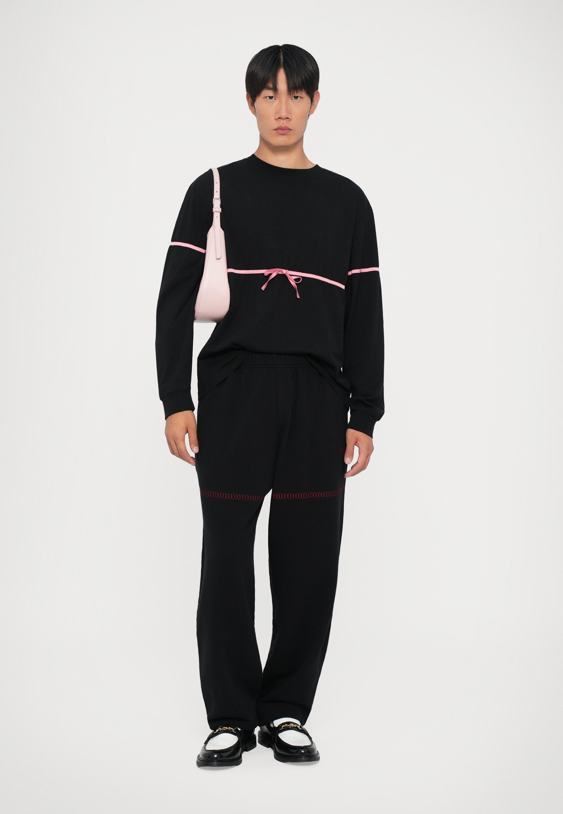 GmbH BOW LONGSLEEVE UNISEX - Top s dlouhým rukávem - black/white