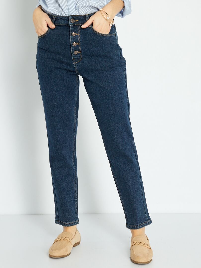 Zeer hoge taille mom jeans - L30 - BLAUW
