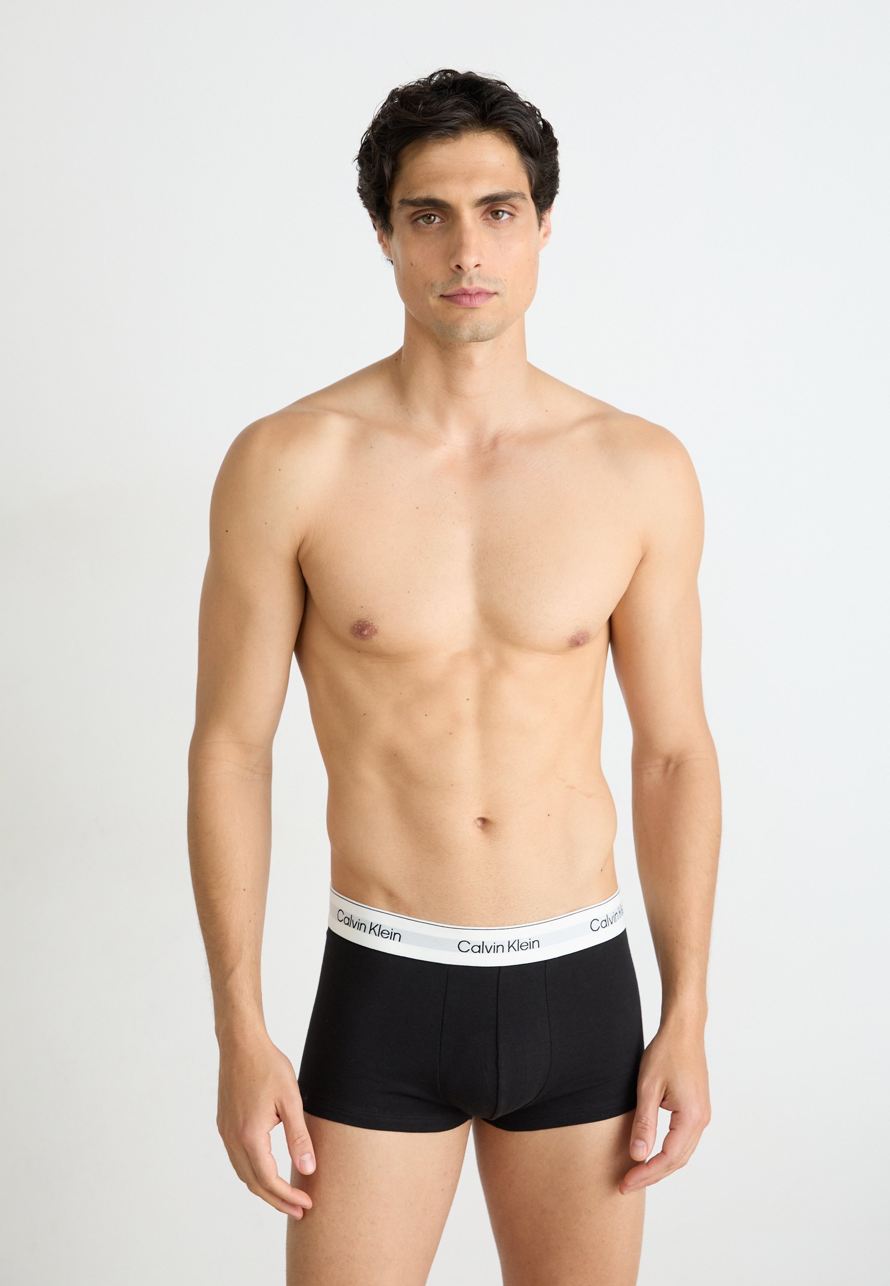 Calvin Klein Underwear LOW RISE TRUNK PACK 3 ICON COTTON STRETCH - Slip - bianco/blu cielo/divertimento con foglie