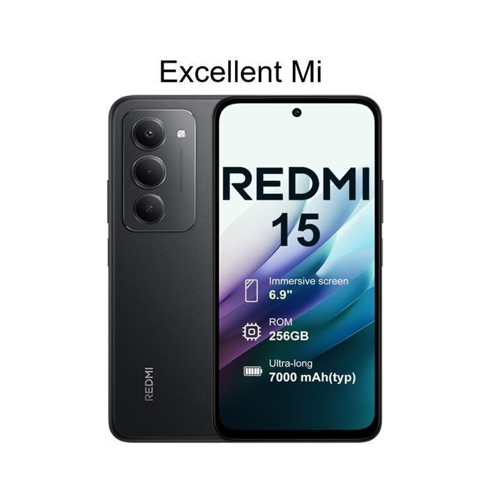 Smartphone - XIAOMI - Redmi 15 - 8+256GO - Vendu par Excellent Mi - Version européenne - Chargeur non inclus - Neuf