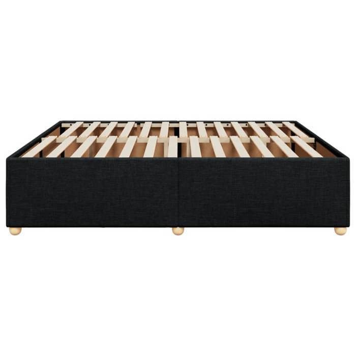 Cama de madera negra de 200 x 200 cm - Carga máxima 150 kg - Estructura de cama - Colchón no incluido - Tela negra de 200 x 200 cm 005_483582