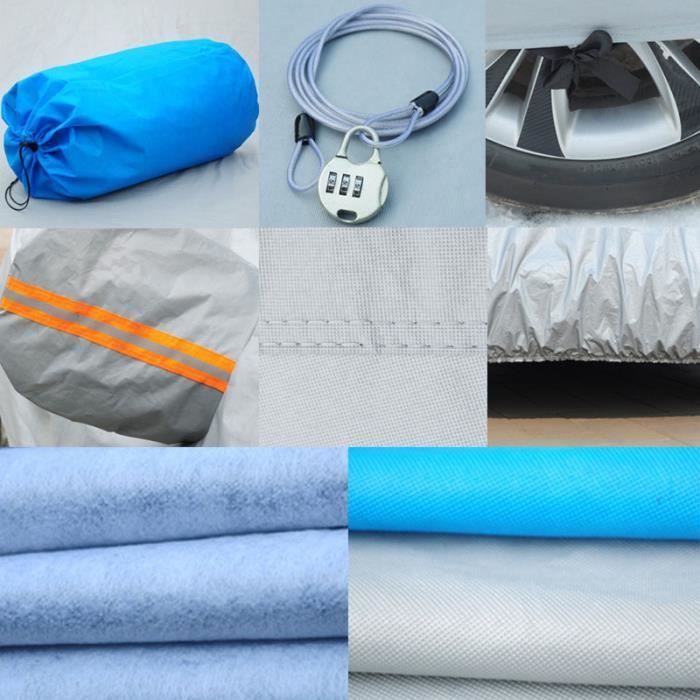 Funda para coche - LEOCLOTHO - Funda protectora - Impermeable - Algodón suave - Talla única - Azul
