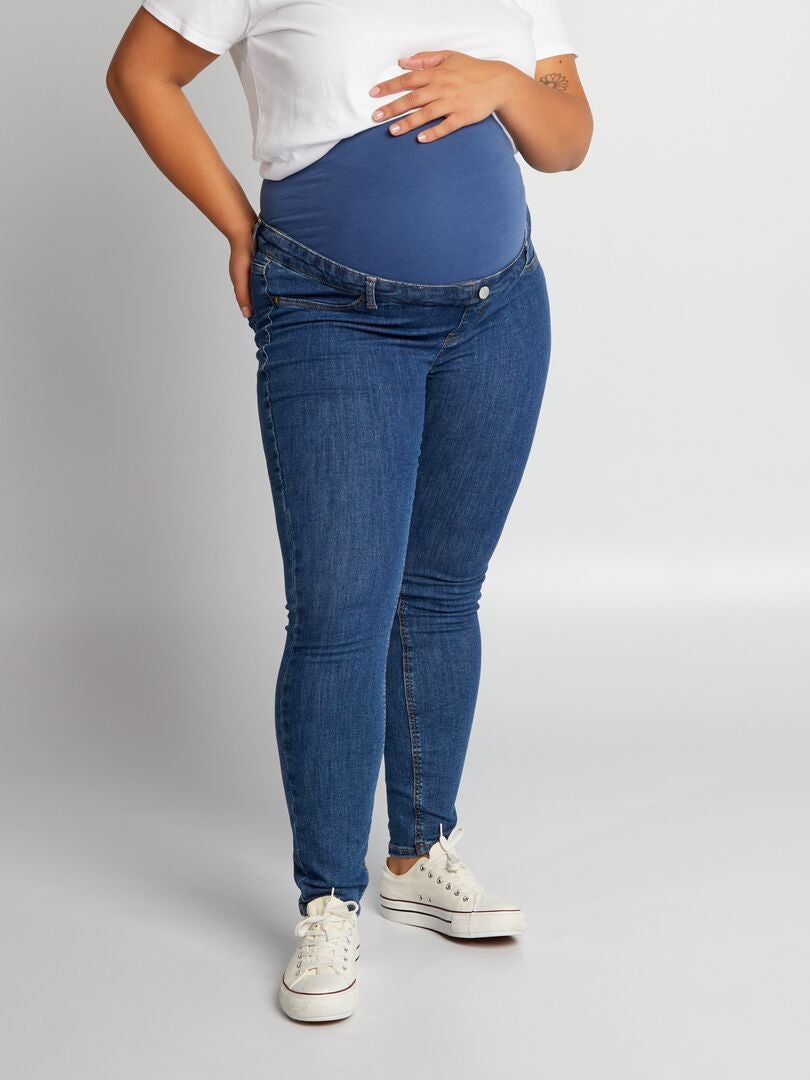 Calça jeans skinny para gestantes - AZUL
