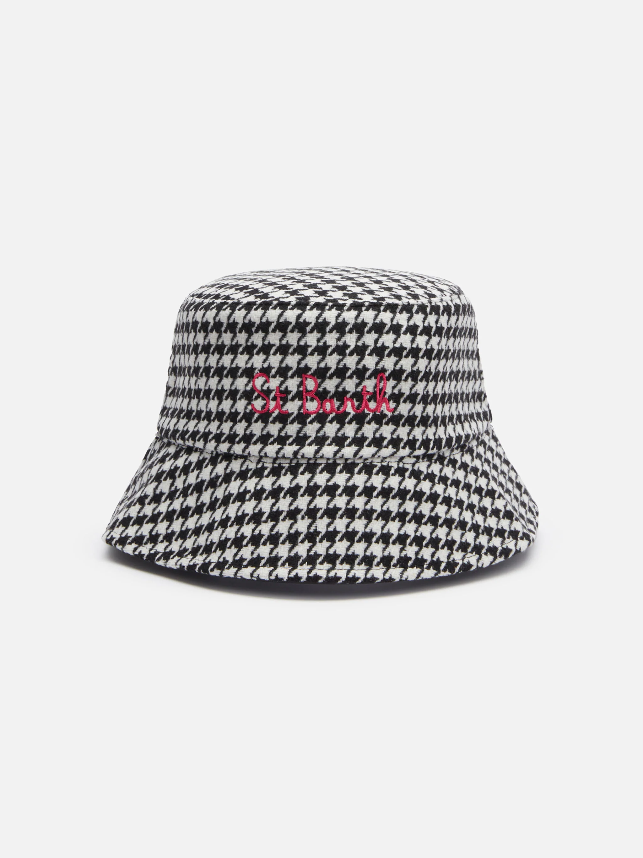 Jude bucket hat met pied-de-pouleprint
