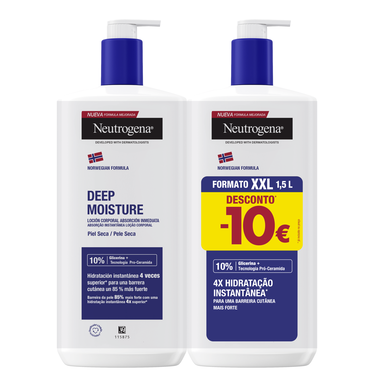 Lotion corporelle Neutrogena pour peaux sèches, 2 x 750 ml