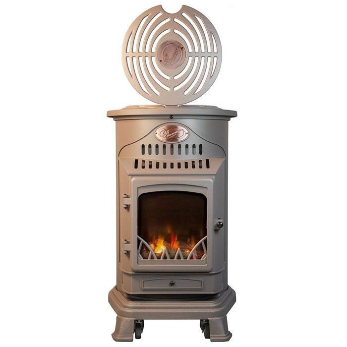3,4 kW gasfornuis van echt gietijzer, honingbruin, houtvuureffect, Provençaalse stijl, universeel