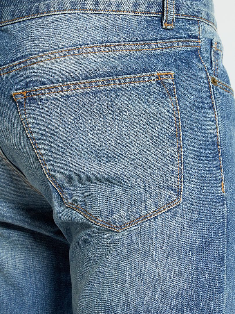 Calça jeans de corte regular - tamanho 32 - cor pedra